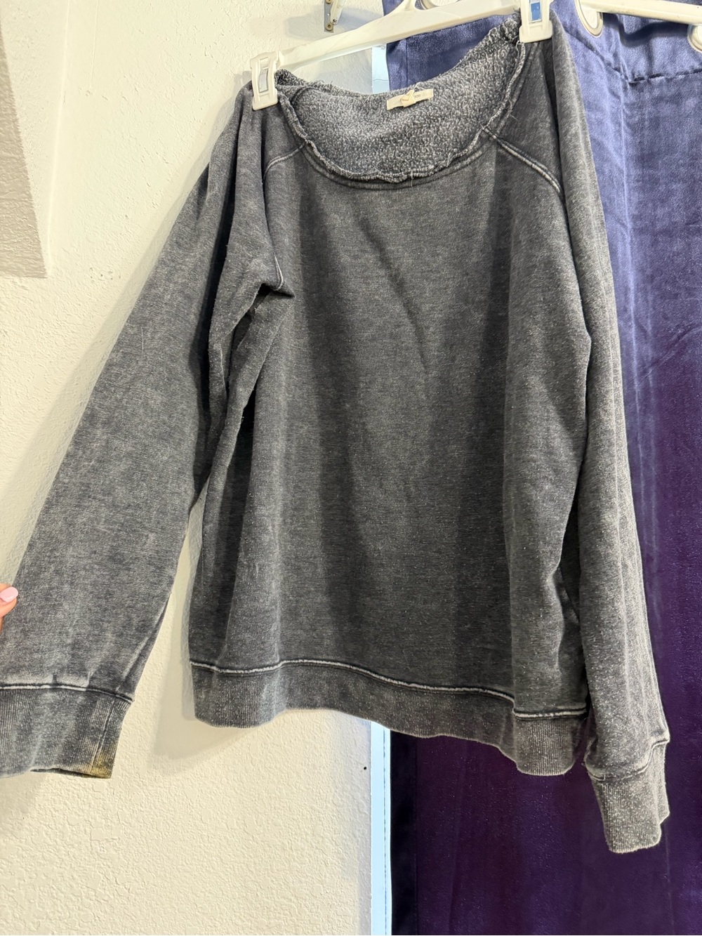 Maurices Washed Charcoal Gray Crewneck Sweatshirt